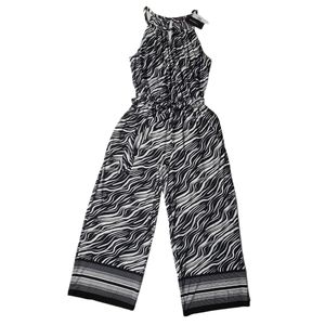 Studio by JPR Zebra Printed Belted Cropped Wide-Leg Jumpsuit
